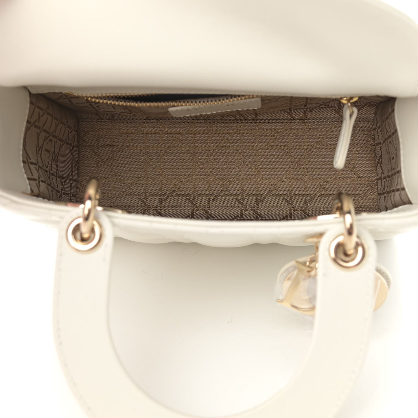 Lambskin Cannage Small My ABCDior Lady Dior White