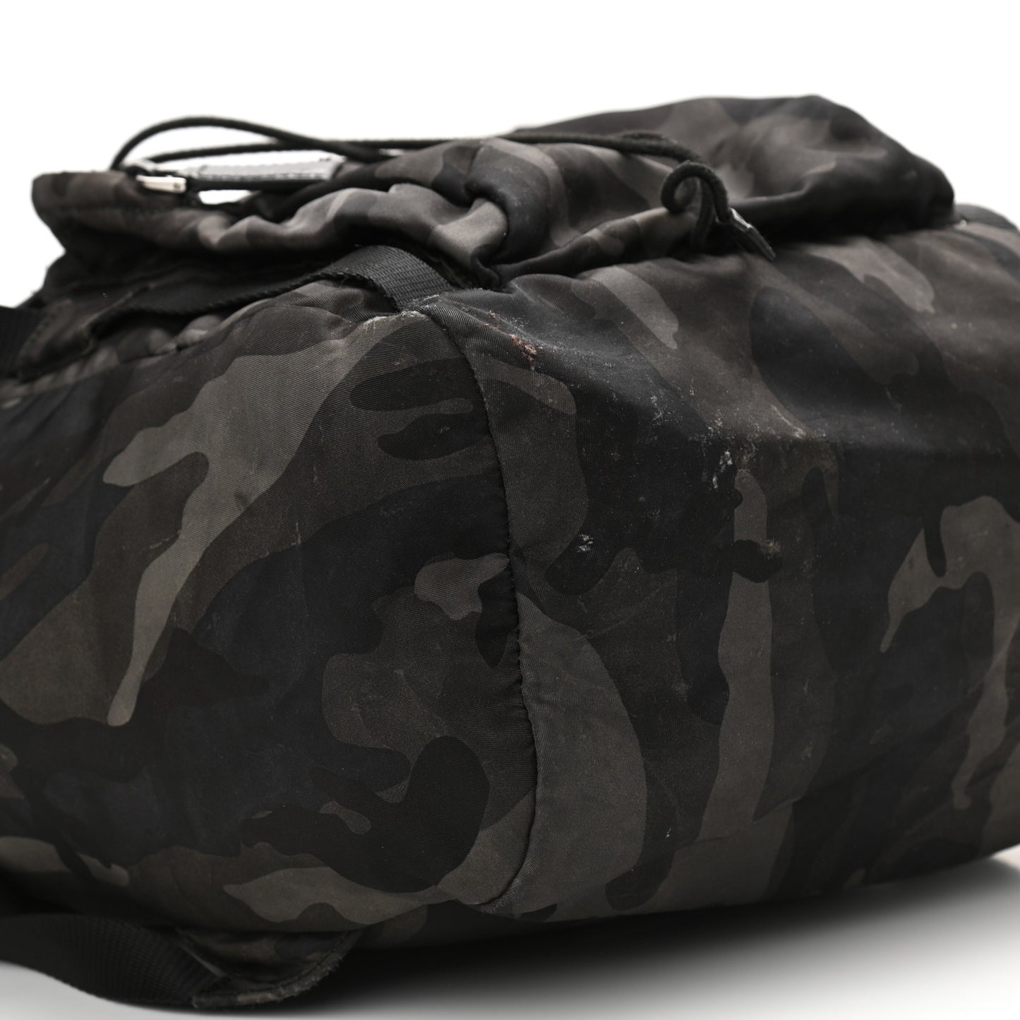 Tessuto Nylon Camouflage Print Double Buckle Backpack Fumo
