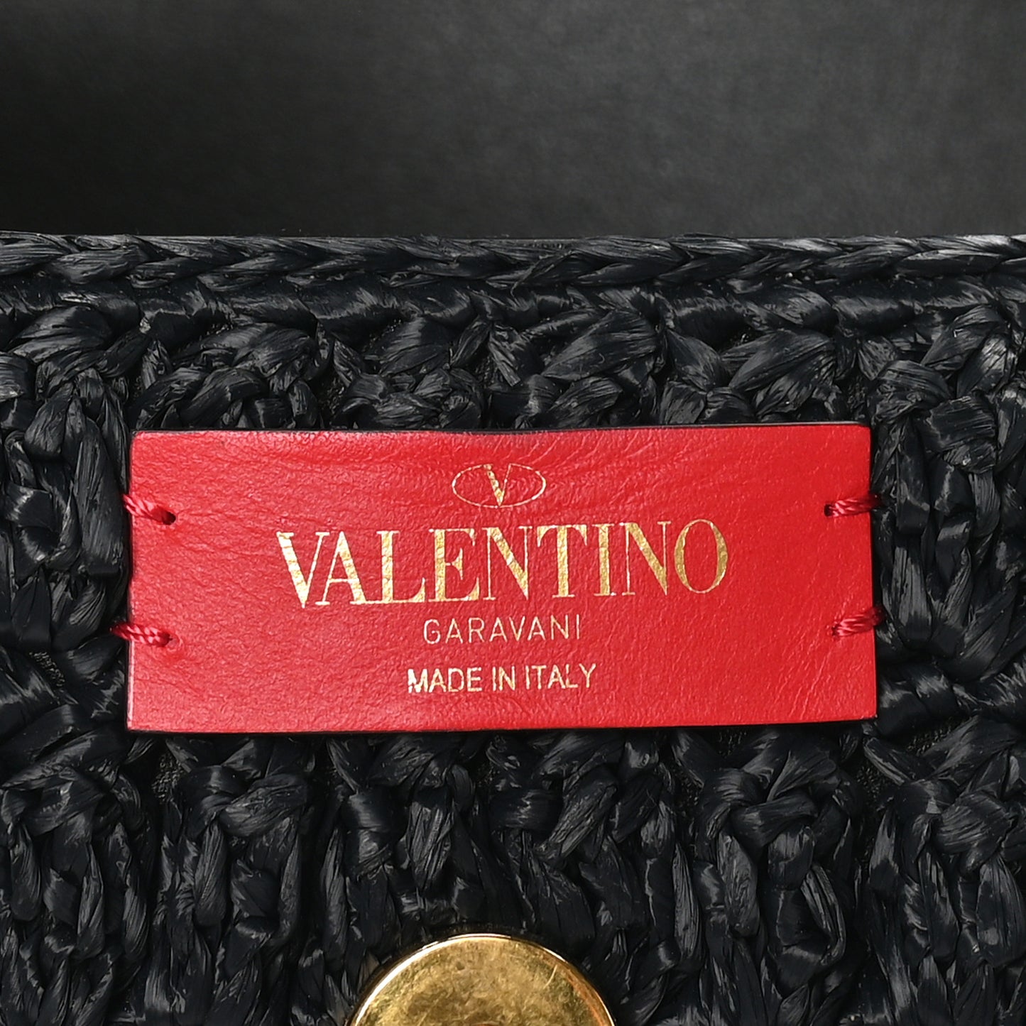 Raffia Braided Supervee Crossbody Bag Black