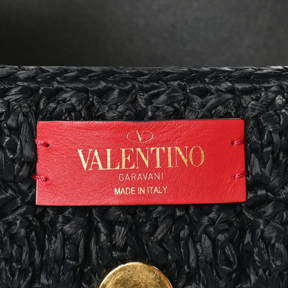 Valentino Garavani Raffia Braided Supervee Crossbody Bag Black 6 of 10