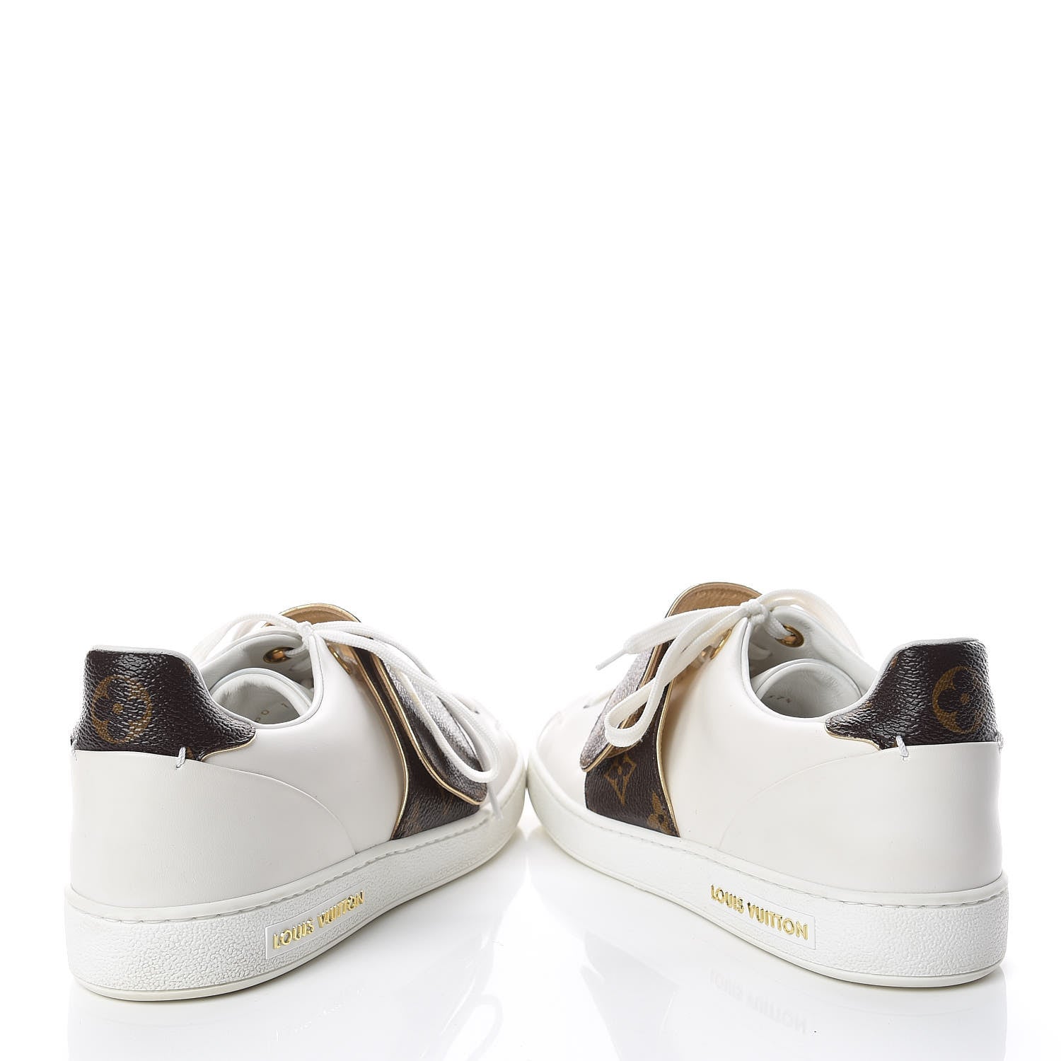 Louis Vuitton Calfskin Monogram Frontrow Sneakers 38 White 10 of 15