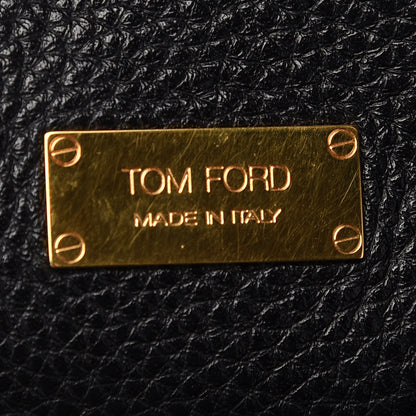 Tom Ford Pebbled Calfskin Alix Zip Hobo Dark Gray 5 of 9