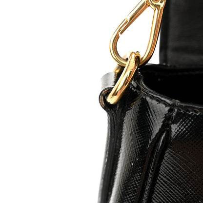 Prada Saffiano Vernice Messenger Bag Black 13 of 17