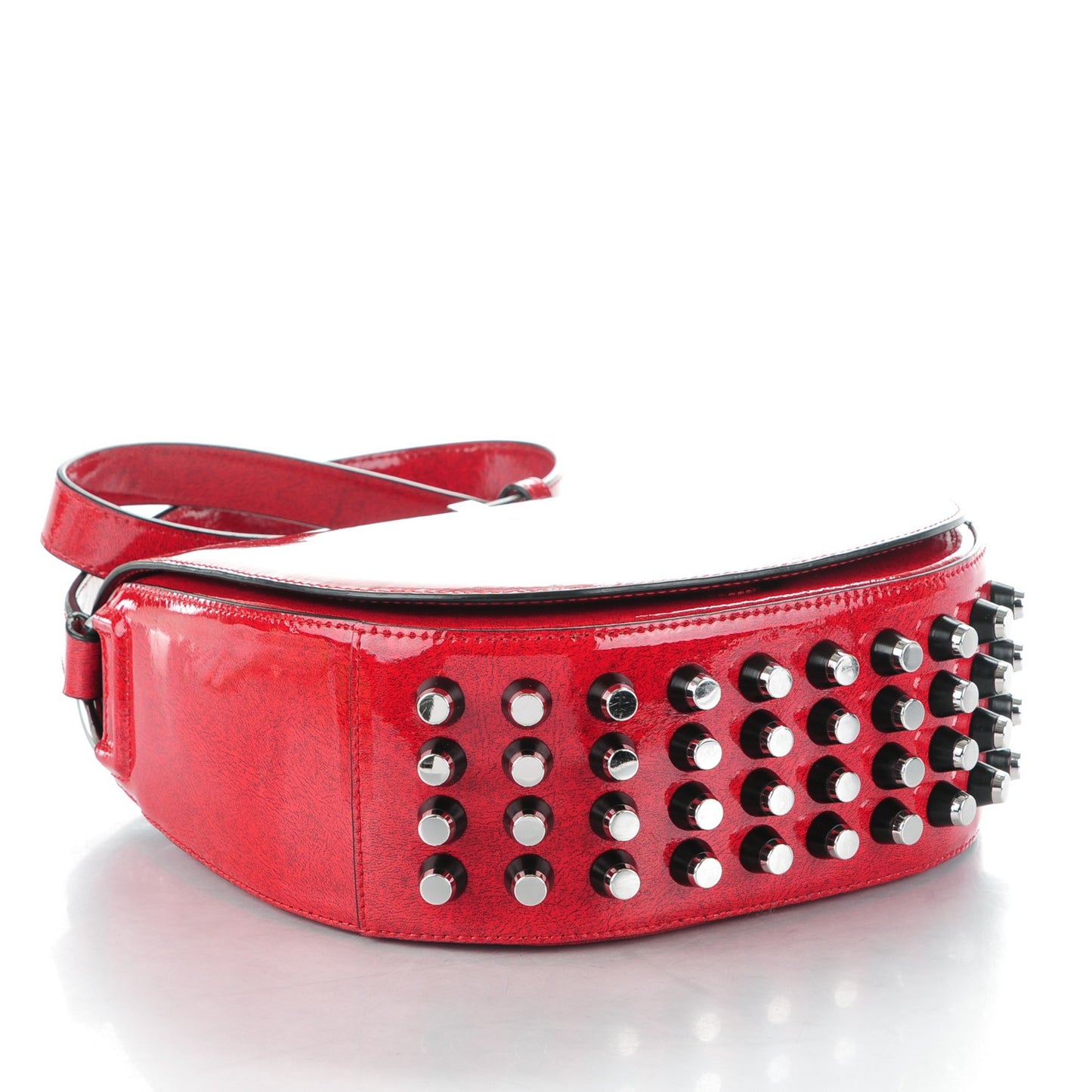 Patent Calfskin Lia Lacquer Black and Rhodium Hardware