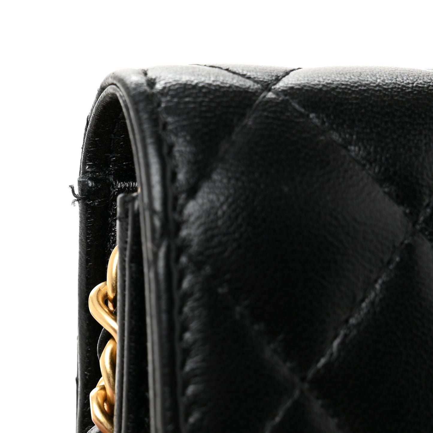 Lambskin Quilted Maxi Pearl Clutch With Chain Black