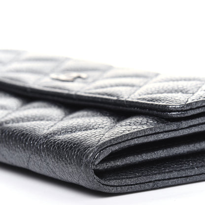 Chanel Metallic Caviar Quilted Large Flap Wallet Charcoal 20 of 25
