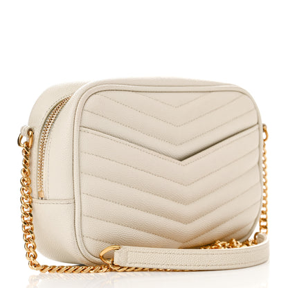 Saint Laurent Grain De Poudre Matelasse Monogram Mini Lou Camera Bag Crema Soft 3 of 12
