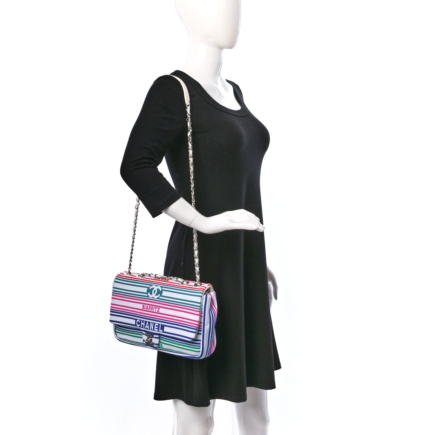 Chanel Mixed Fibers Lambskin Venise Biarritz Flap Bag Multicolor White 2 of 9