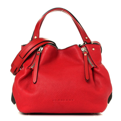 Burberry Grainy Calfskin House Check Small Maidstone Red 1 of 14