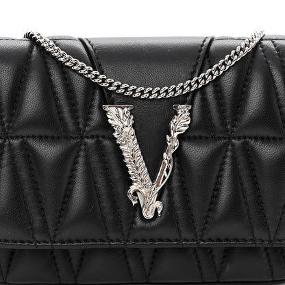 Versace Nappa Quilted Virtus Evening Bag Black 7 of 9