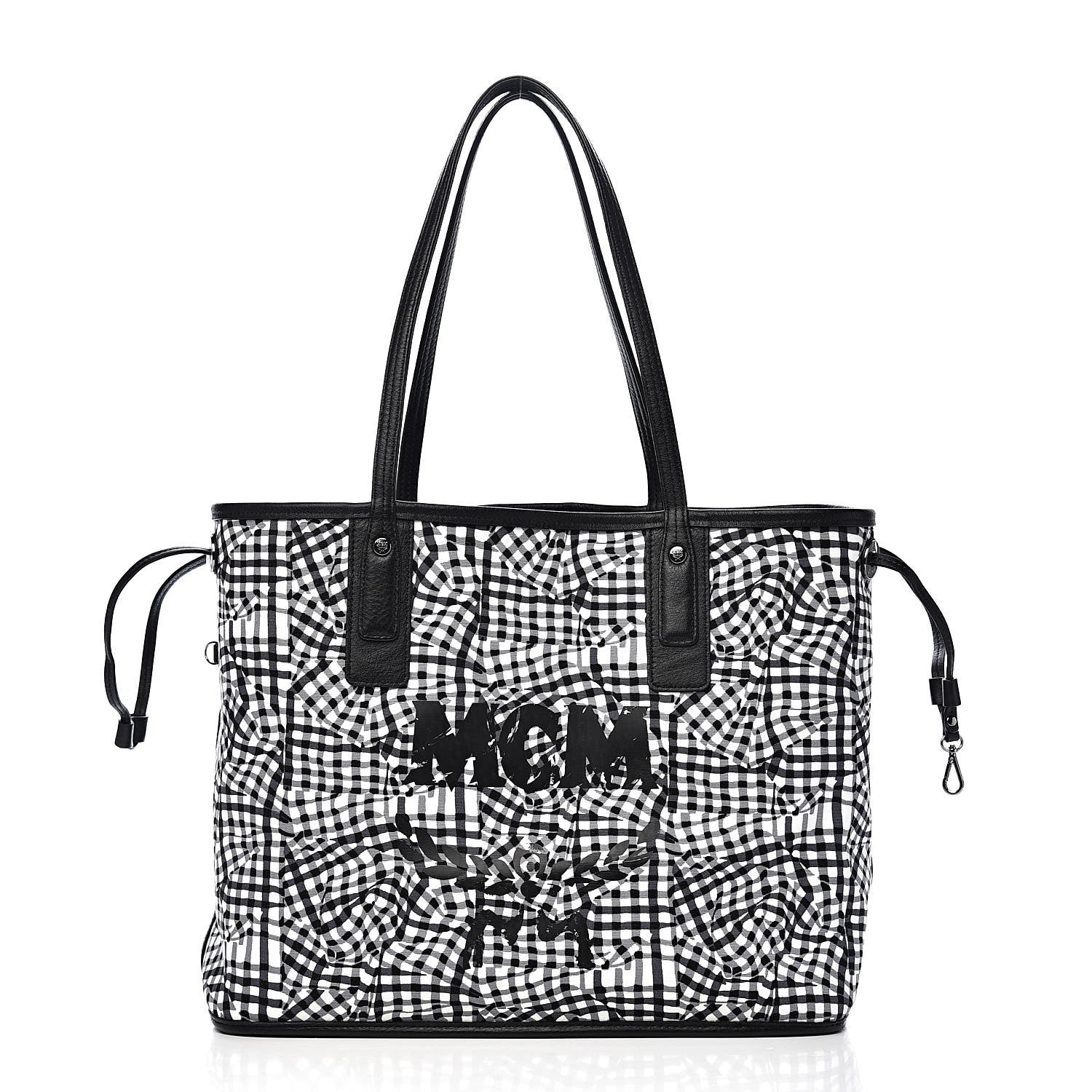 MCM Visetos Medium Liz Reversible Shopper Tote Black 4 of 15