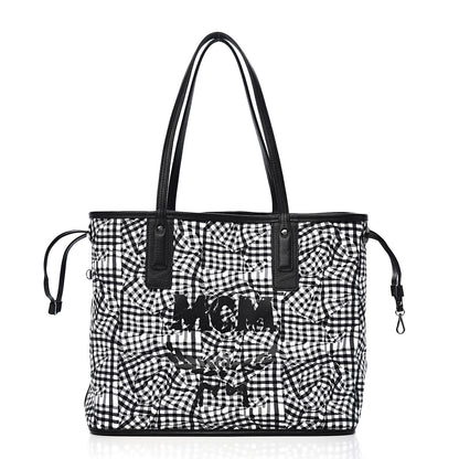 MCM Visetos Medium Liz Reversible Shopper Tote Black 4 of 15