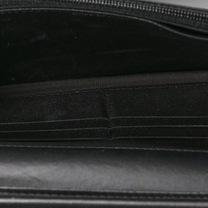 Chanel LAmbskin Chevron Boy Wallet On Chain WOC Black 5 of 12