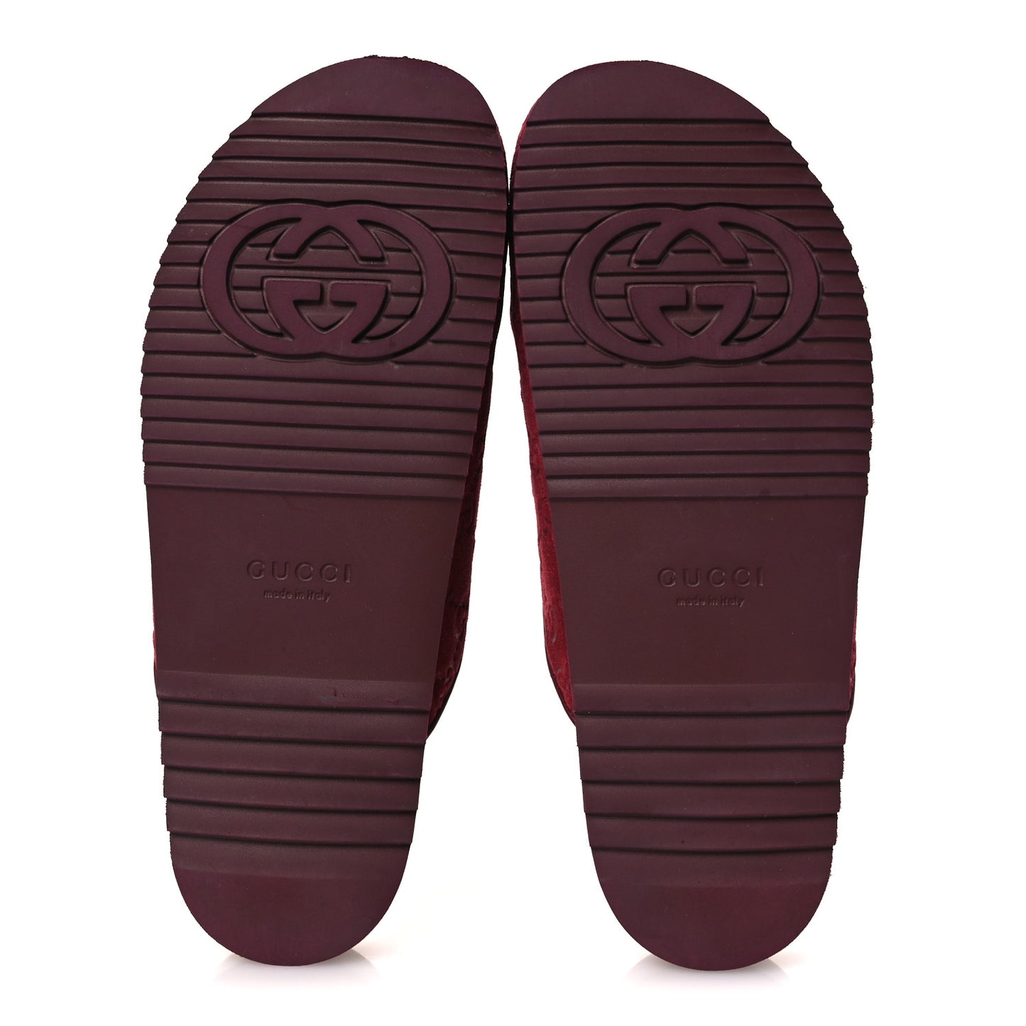 Luxury Suede Guccissima Miro Soft Womens Horsebit Slippers 38.5 Rosso Ancora
