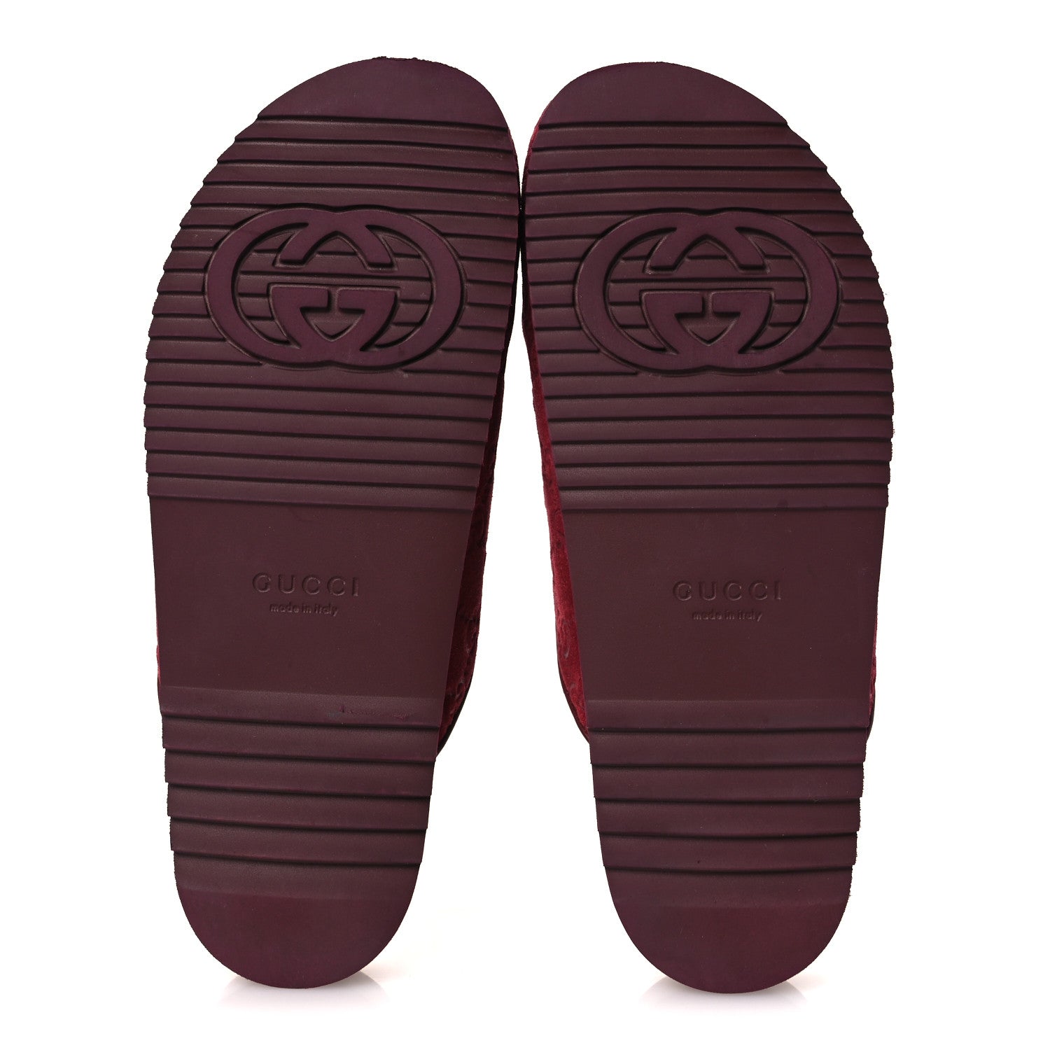 Gucci Luxury Suede Guccissima Miro Soft Womens Horsebit Slippers 38.5 Rosso Ancora 7 of 12