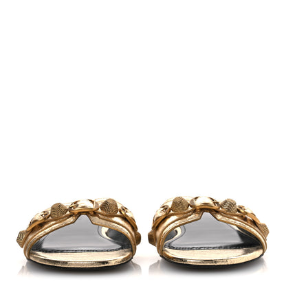 Balenciaga Metallic Arena Cagole Flat Slide Sandals 36 Gold 3 of 11