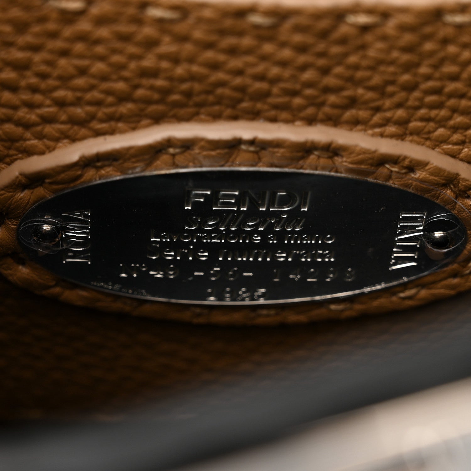 Fendi Cuoio Romano Selleria Small Peekaboo I SEE U Satchel Black Camel Sunflower 7 of 10
