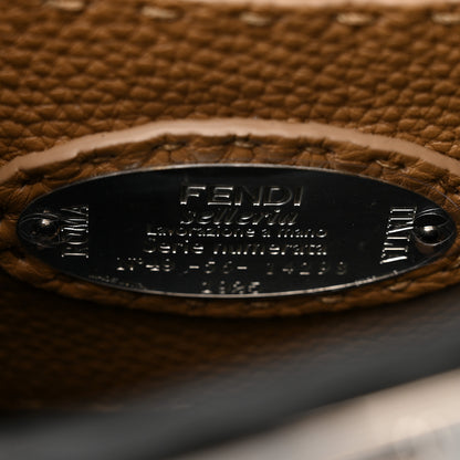 Fendi Cuoio Romano Selleria Small Peekaboo I SEE U Satchel Black Camel Sunflower 7 of 10