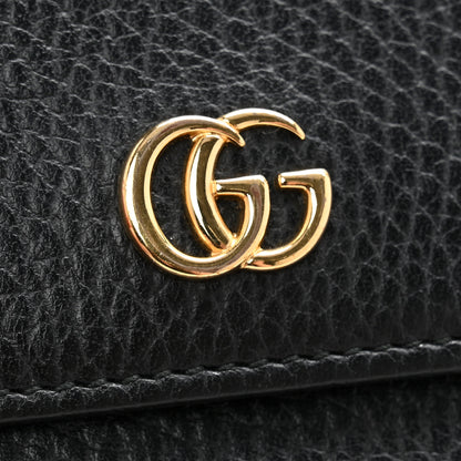 Gucci Dollar Calfskin GG Marmont Tri-Fold Wallet Black 8 of 9