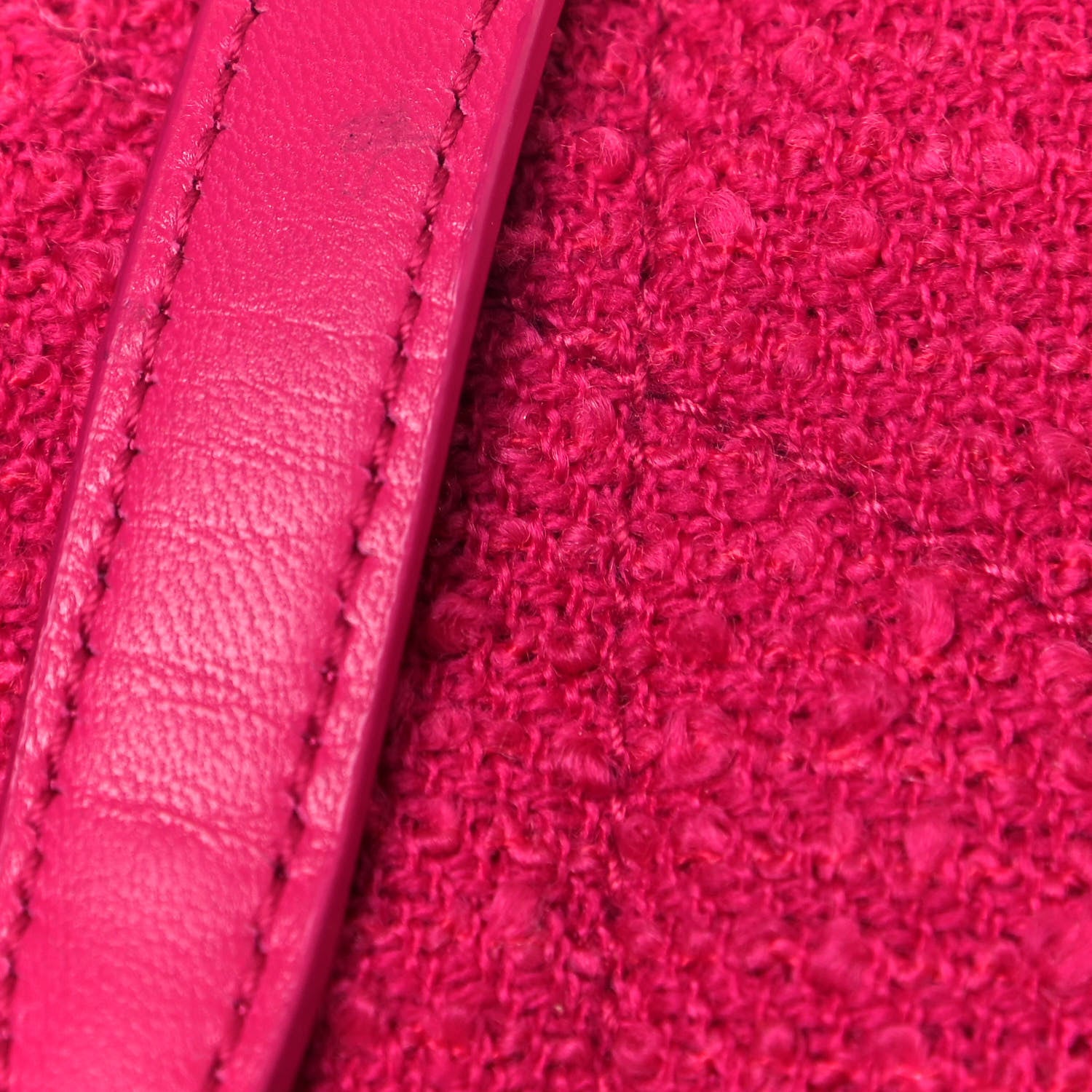 Saint Laurent Boucle Tweed Quilted Toy Loulou Puffer Monogram Chain Satchel Magenta 11 of 12