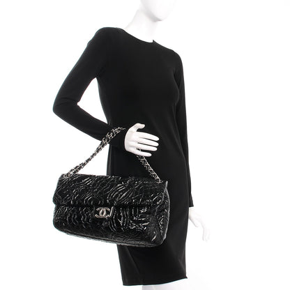 Chanel Vinyl Graphic Edge Flap Black 2 of 7
