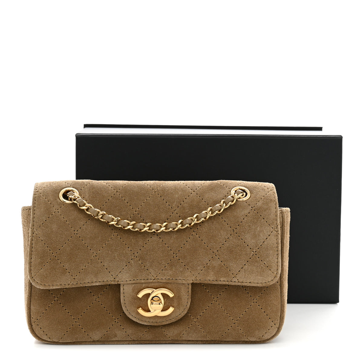 Chanel Suede Calfskin Mini Souplissimo Flap Dark Beige 12 of 12