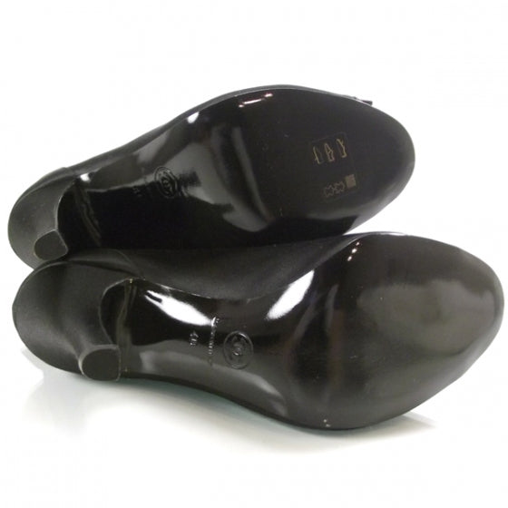 Satin Bow Boots 40 Black
