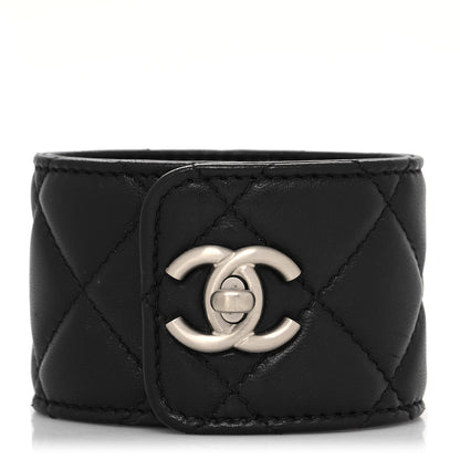 Chanel Lambskin Quilted CC Turnlock Cuff L Black 1 of 4