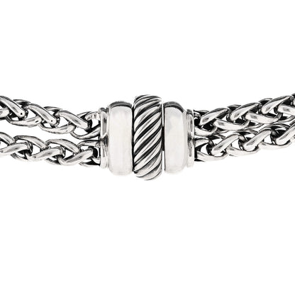 David Yurman Sterling Silver 18K Yellow Gold 8mm Double Wheat Chain Necklace 5 of 6