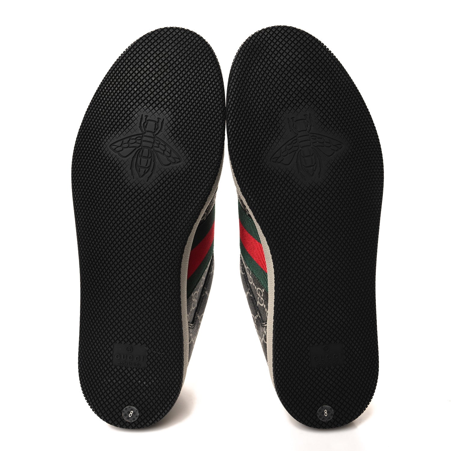 Gucci GG Supreme Web Mens Screener Sneakers 8 Black Grey 5 of 9