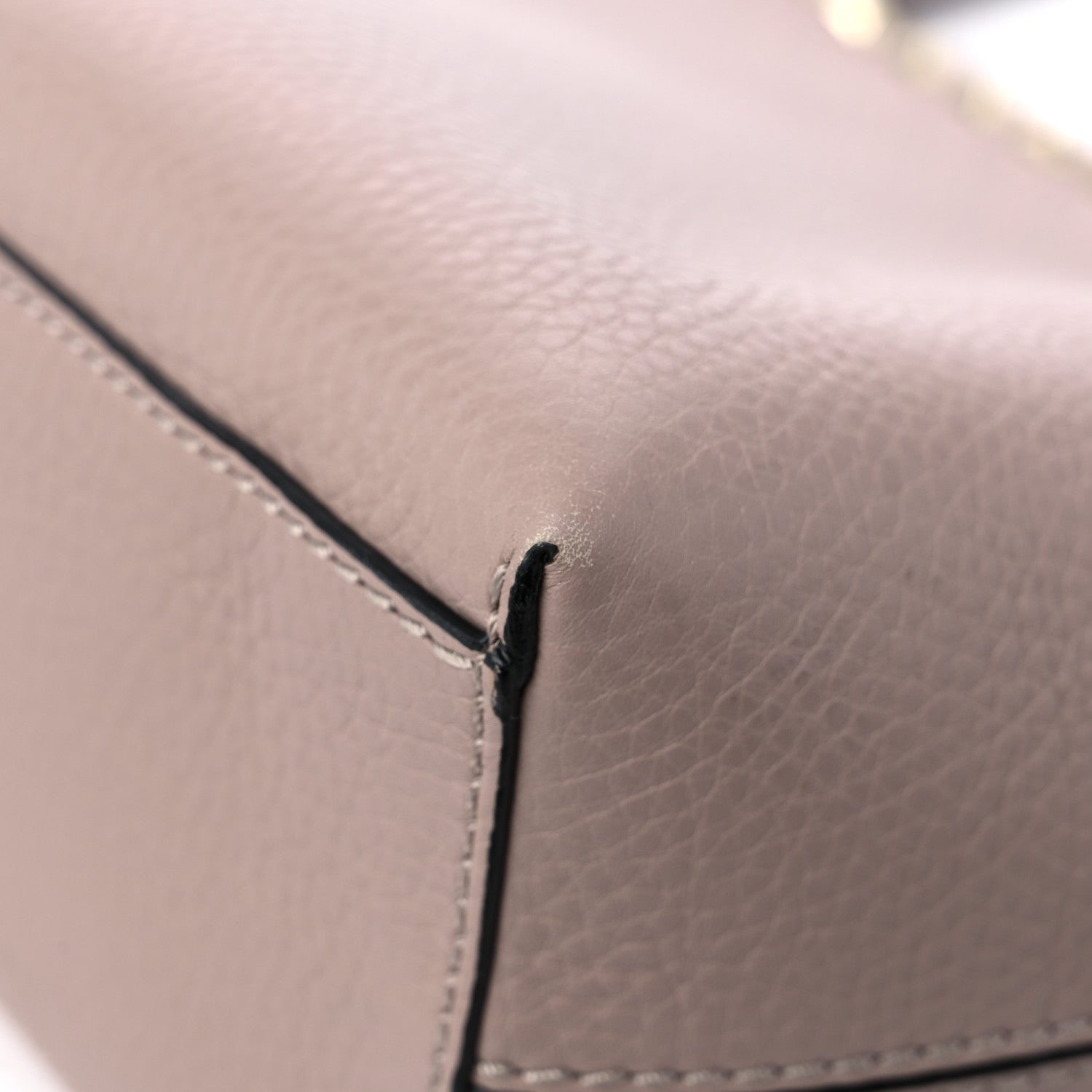 Valentino Garavani Grained Calfskin Small Rockstud Shoulder Tote Poudre 8 of 14