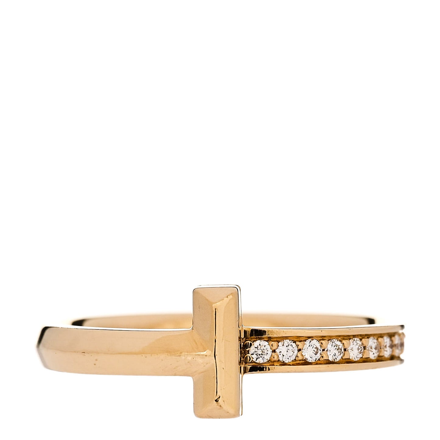 18K Yellow Gold Diamond T T1 Ring 54 7