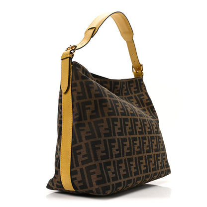 Fendi Zucca Vitello Artic Small Hobo Ocra Moro Black 3 of 10