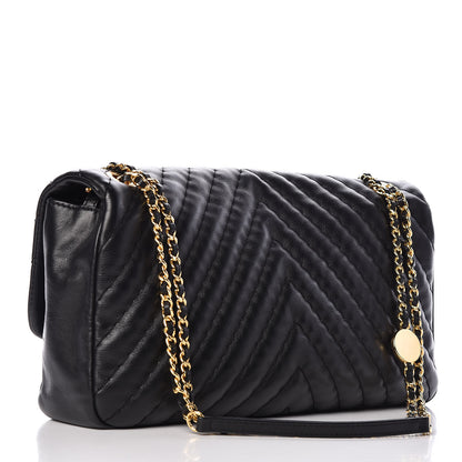 Chanel Calfskin Surpique Chevron Large Flap Black 3 of 10