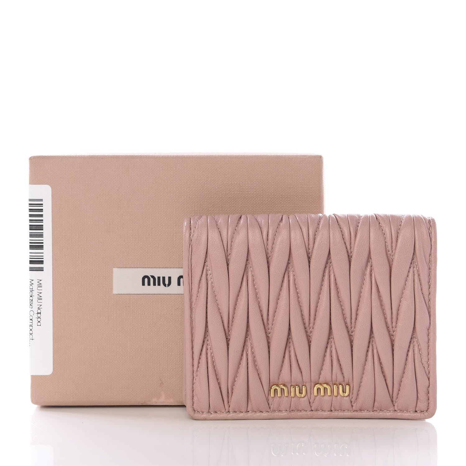 Miu Miu Nappa Matelasse Compact Wallet Orchidea 7 of 7