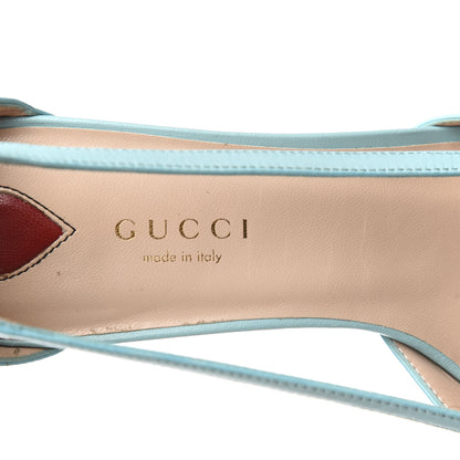 Gucci Malaga Kid Unia Cherry Pumps 37 New Acquamarine Emerald Cocoa 7 of 8