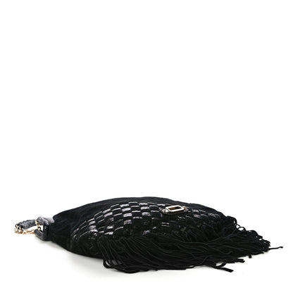 Jimmy Choo Python Suede Fringe Tatum Shopper Tote Black 4 of 9