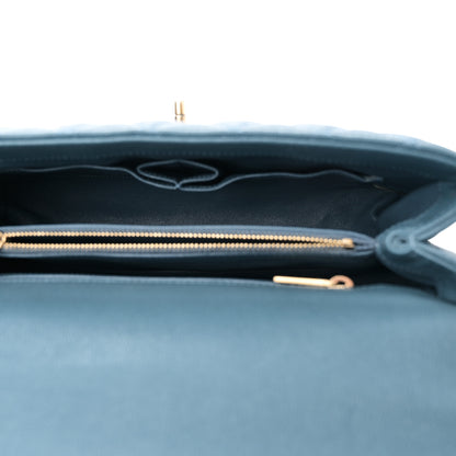 Chanel Caviar Quilted Lizard Embossed Small Coco Handle Flap Blue 5 of 10