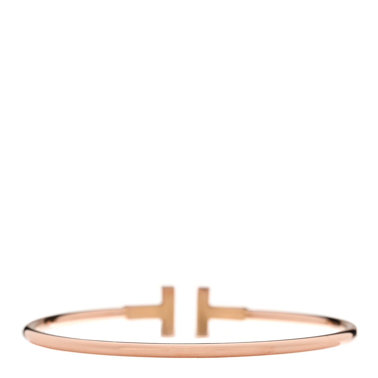 18K Rose Gold Diamond T Wire Bracelet