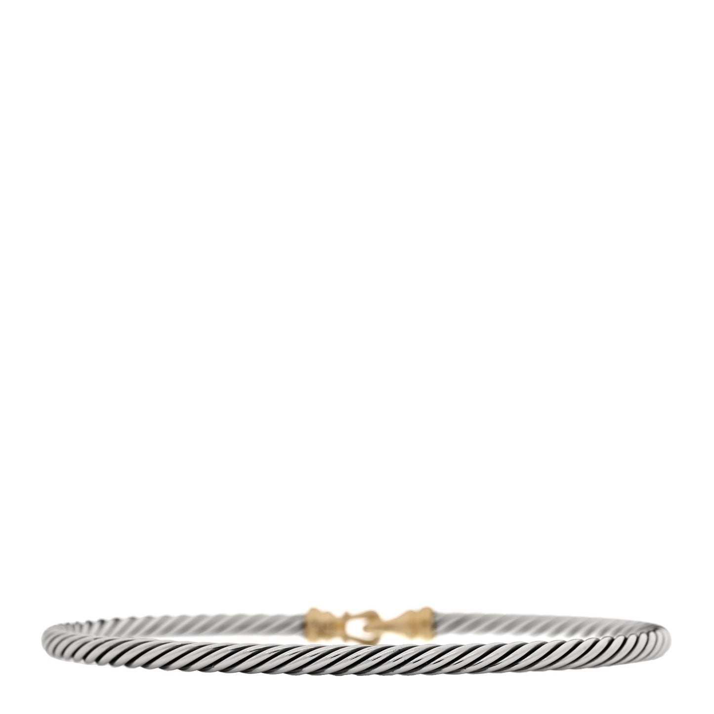 Sterling Silver 18K Yellow Gold 3mm Cable Buckle Bracelet