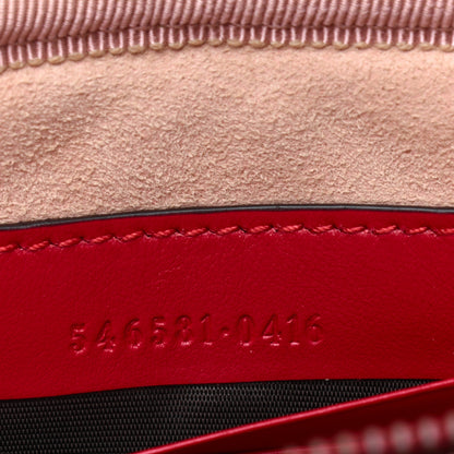 Gucci Calfskin Matelasse Mini GG Marmont Chain Crossbody Bag Hibiscus Red 12 of 16