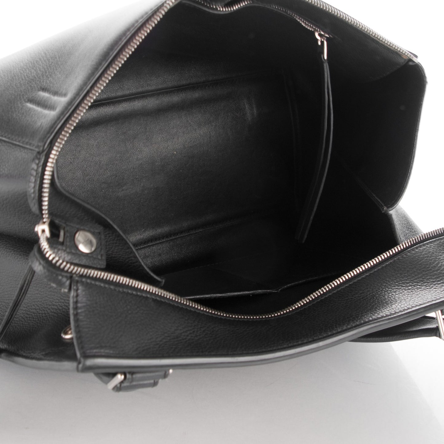 Supple Calfskin Medium Edge Shoulder Bag Black
