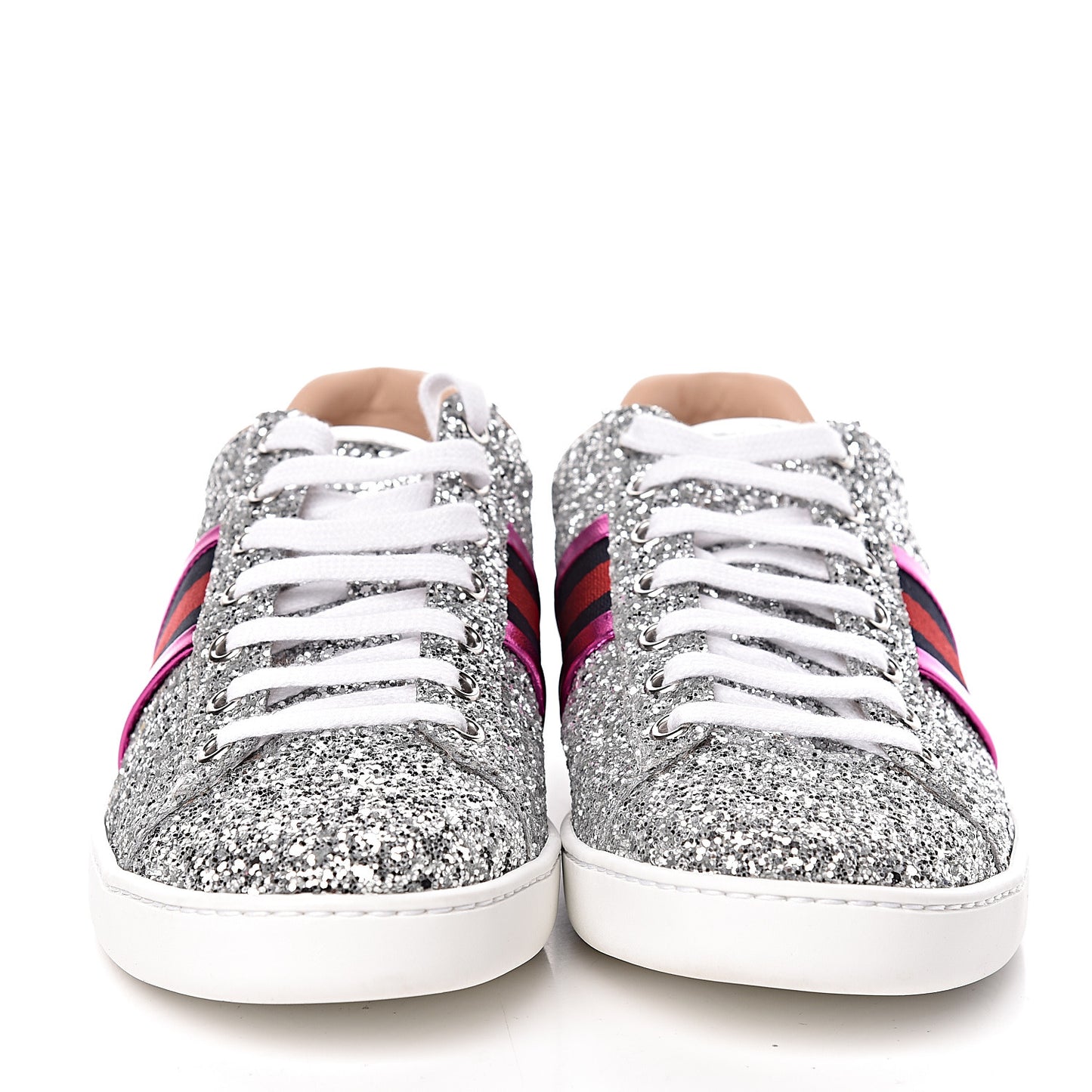 Glitter Web Womens Ace Sneakers 38.5 Silver