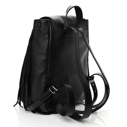 Saint Laurent Calfskin Fringe Festival Backpack Black 3 of 9