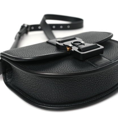 Christian Dior Grained Calfskin Mini Saddle Messenger Bag With Strap Black 9 of 11