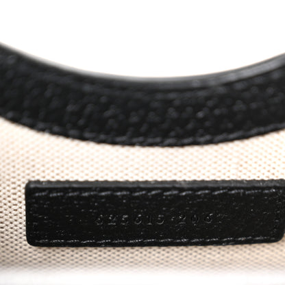 Gucci Jacquard Black Denim GG Monogram Textured Dollar Calfskin Mini Horsebit 1955 Crossbody Bag Black Ivory 7 of 10