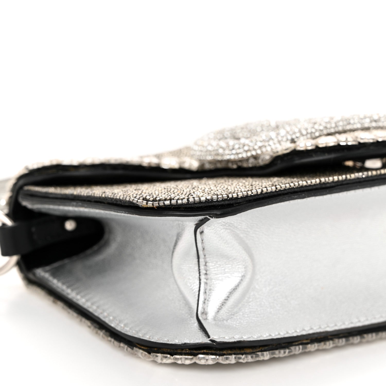 Valentino Garavani Swarovski Crystal Embroidered Vlogo Small Loco Shoulder Bag Crystal Silver 8 of 10