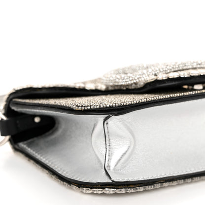Valentino Garavani Swarovski Crystal Embroidered Vlogo Small Loco Shoulder Bag Crystal Silver 8 of 10