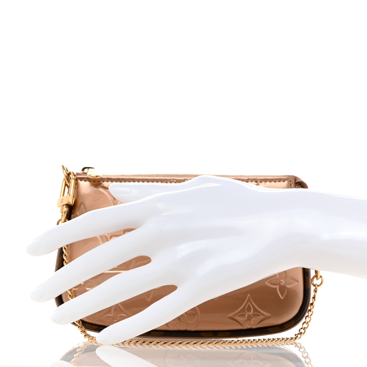 Louis Vuitton Metallic Vernis Mini Pochette Accessories Rose Gold 2 of 7