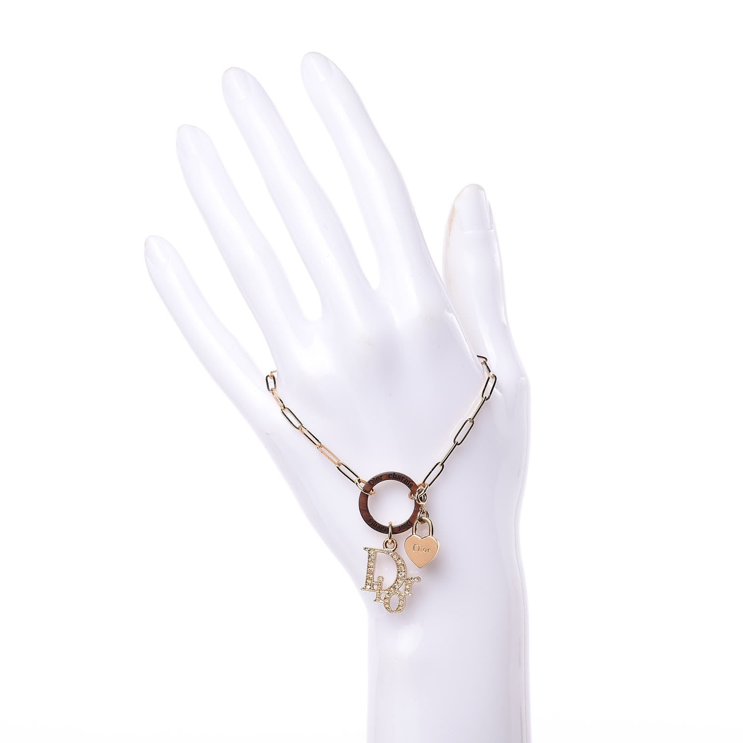 Christian Dior Crystal Charms Bracelet Gold 3 of 3